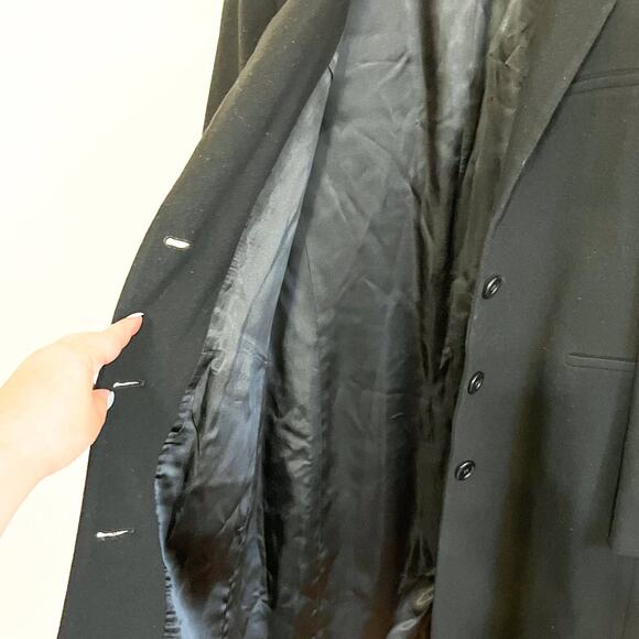Louben Cashmere Wool Womens Coat Size 8 Black Old Money Overcoat Peacoat Luxury - Picture 3 of 8